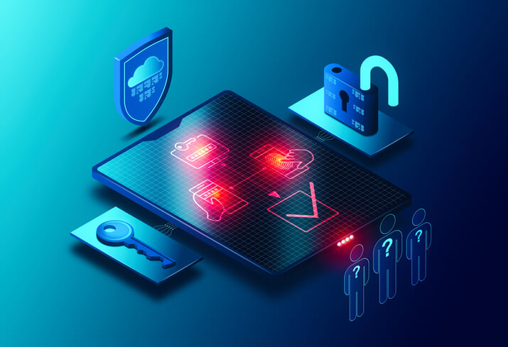 Multi-Factor Authentication Concept - MFA - Screen with Authentication Factors Surrounded by Digital Access and Identity Elements - Cybersecurity Solutions - 3D Illustration